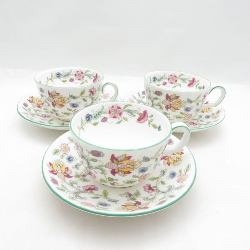 美品 MINTON ミントン ハドンホール カップ＆ソーサー 3客 セット SM5974U1 【中古】