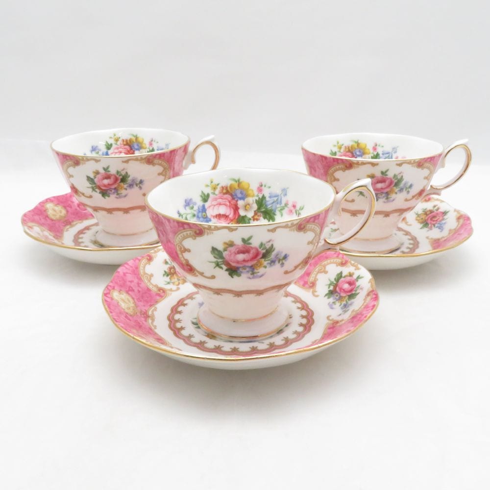 ROYAL ALBERT ロイヤルアルバート レディカーライル カップ＆ソーサー 3客 セット SM5976U1 【中古】