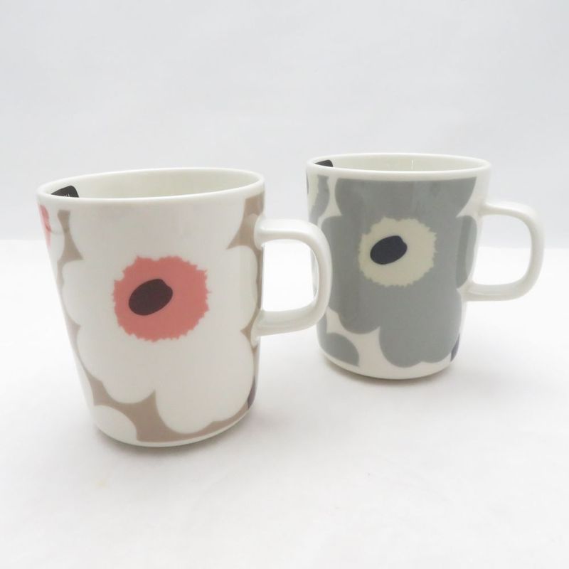 未使用 marimekko マリメッコ ウニッコ マグカップ 2点 セット 北欧 SM5988L1 【中古】