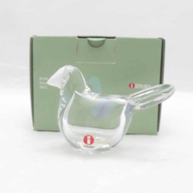 未使用 iittala イッタラ バード シエッポ オブジェ オイバトイッカ クリア ホワイト 鳥 北欧 SO4410K2 【中古】