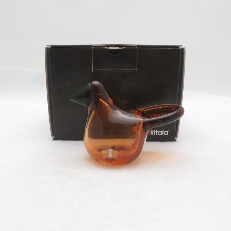 未使用 iittala イッタラ バード シエッポ オブジェ オイバトイッカ オレンジ グリーン 鳥 北欧 SO4411K2 【中古】