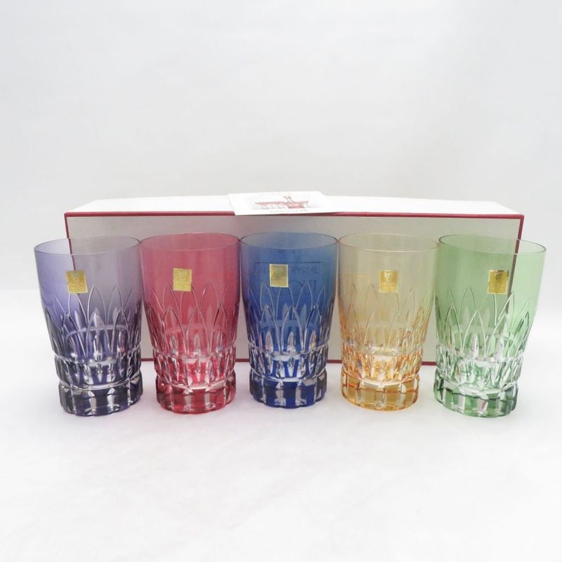 美品 KAGAMI カガミクリスタル サンクラール タンブラー 5点 セット グラス SO4341V2 【中古】