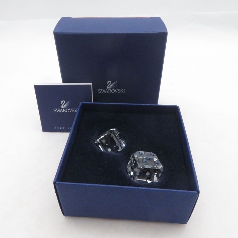 美品 SWAROVSKI スワロフスキー クリスタルダイスセット セット サイコロ 置物 インテリア SD243V2 【中古】