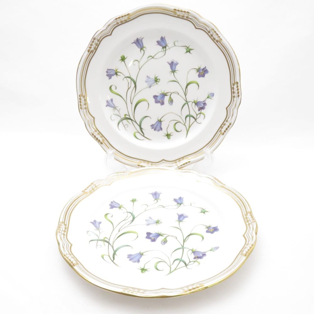 美品 SPODE スポード カンパニュラ 中皿 2枚 20cmプレート ペア レア 希少 CAMPANULA SY10444F 【中古】
