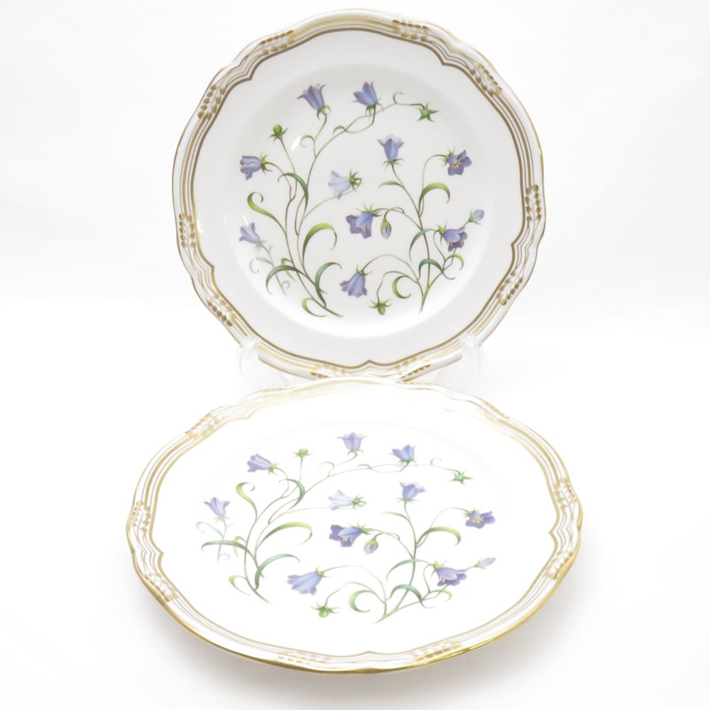 美品 SPODE スポード カンパニュラ 中皿 2枚 20cmプレート ペア レア 希少 CAMPANULA SY10444F 【中古】
