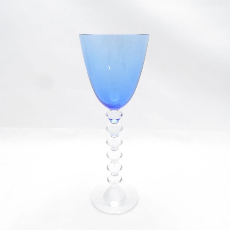 美品 Baccarat バカラ ベガ フォルテッシモ ワイングラス H23cm トール ライトブルー SO4358V2 【中古】