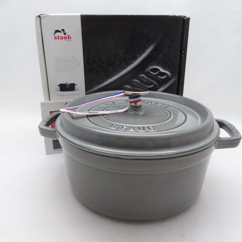 STAUB ストウブ ピコ ココット 両手鍋 24cm ホーロー ラウンド グレー