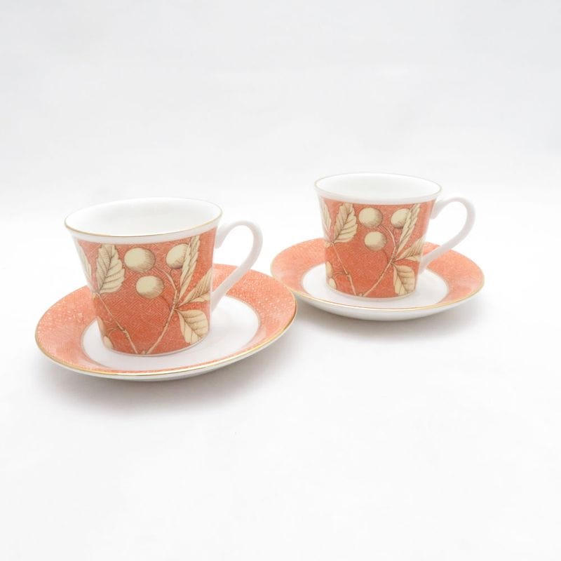 美品 WEDGWOOD ウェッジウッド フランシス デミタスカップ＆ソーサー 2客 ペア エスプレッソ 廃盤 SO4567E2 【中古】