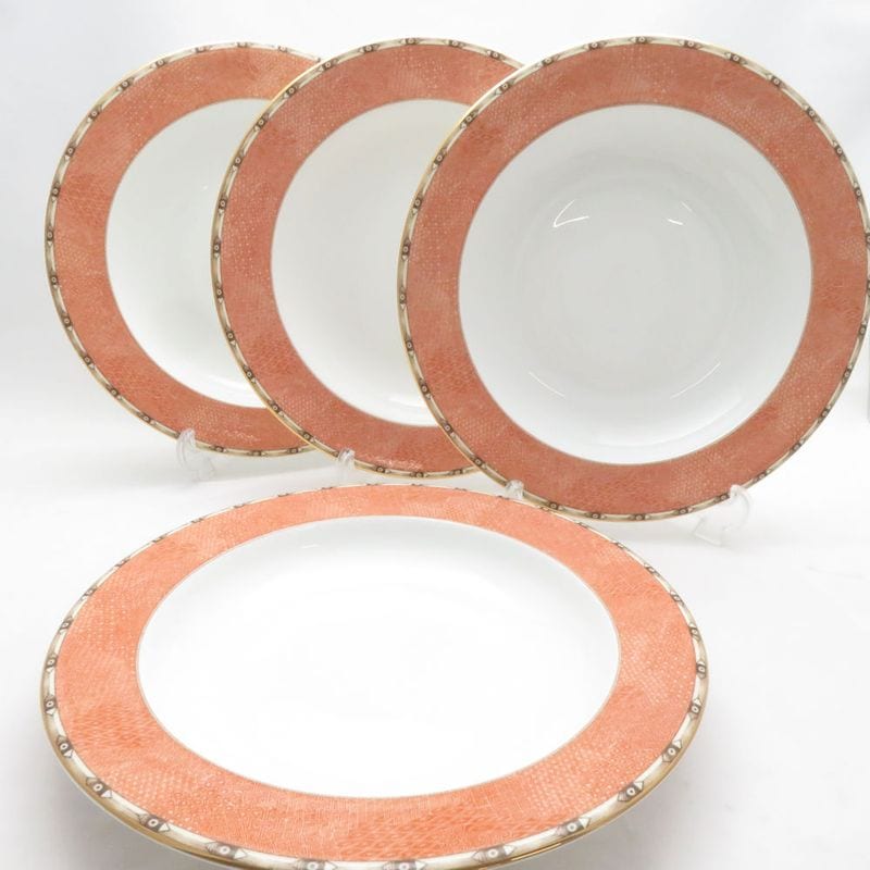 美品 WEDGWOOD ウェッジウッド フランシス 大皿 4枚 セット ディーププレート 28cm 廃盤 SO4573E2 【中古】