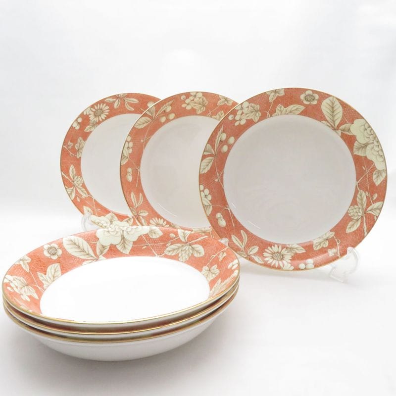 美品 WEDGWOOD ウェッジウッド フランシス 中皿 6枚 セット ディーププレート 深皿 20cm 廃盤 SO4575E2 【中古】