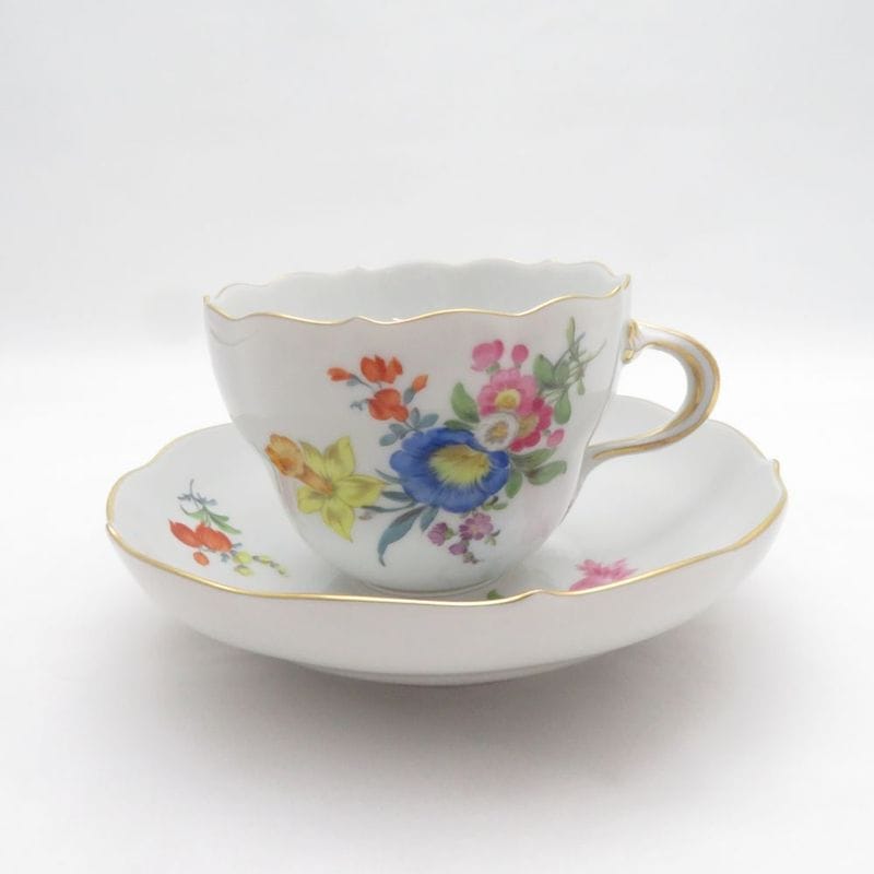 美品 MEISSEN マイセン ベーシックフラワー ブーケ 五つ花 カップ＆ソーサー SM5996V1 【中古】