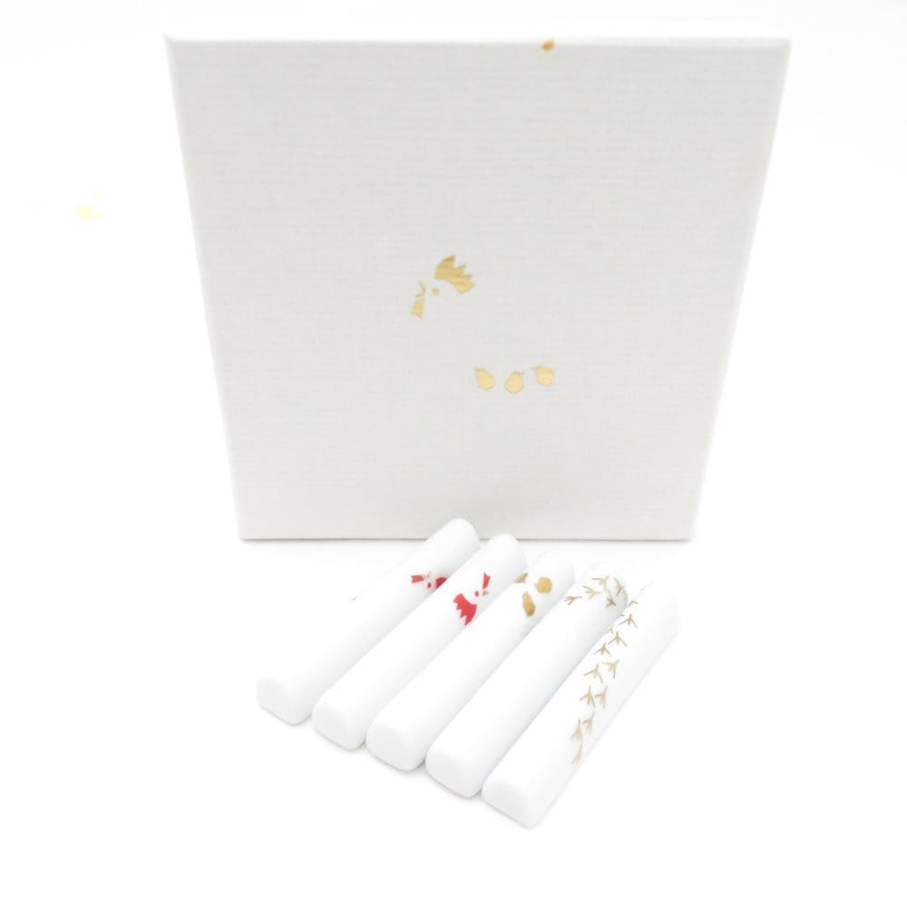 未使用 azmaya 東屋 干支 酉 箸置 5点 SY9451P 【中古】