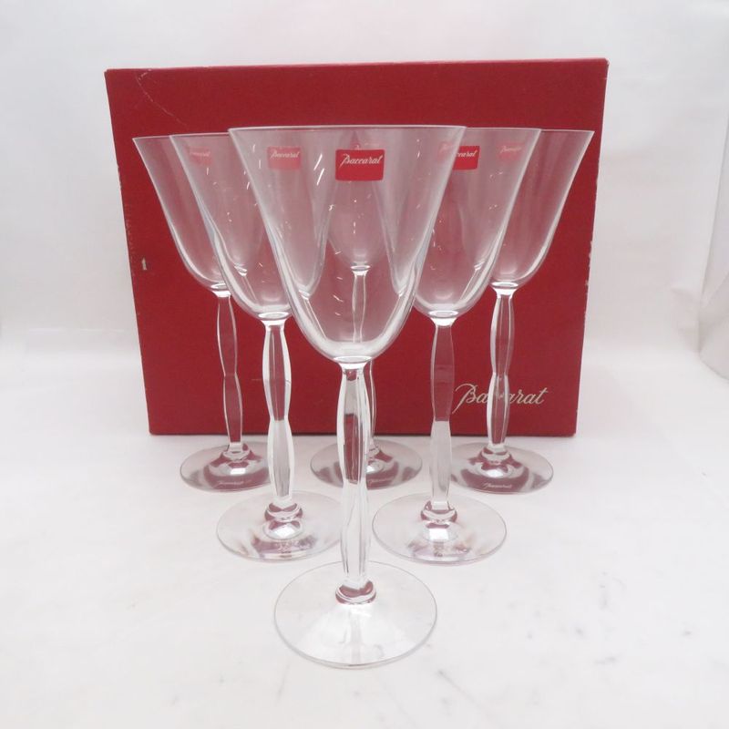 未使用 Baccarat バカラ オンド ワイングラス 6客 セット H22cm 廃盤 SO4616R1 【中古】