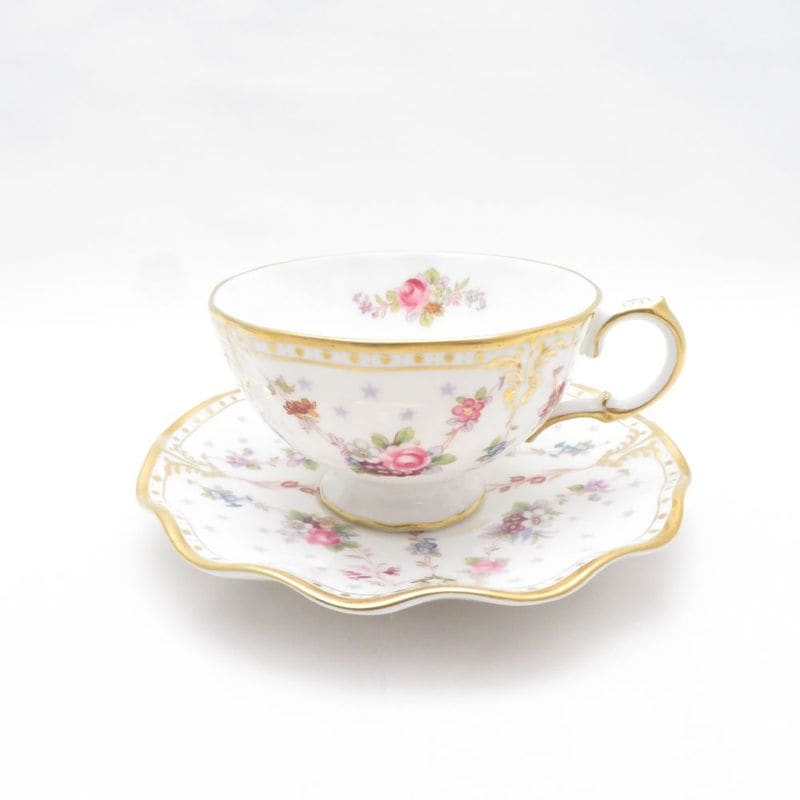 Royal Crown Derby ロイヤルクラウンダービー ロイヤルアントワネット カップ＆ソーサー 花柄 金彩 フラワー SM6119C1 【中古】