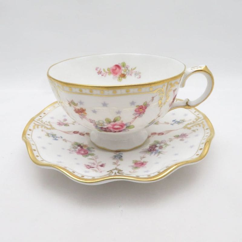 Royal Crown Derby ロイヤルクラウンダービー ロイヤルアントワネット カップ＆ソーサー 花柄 金彩 フラワー SM6122C1 【中古】