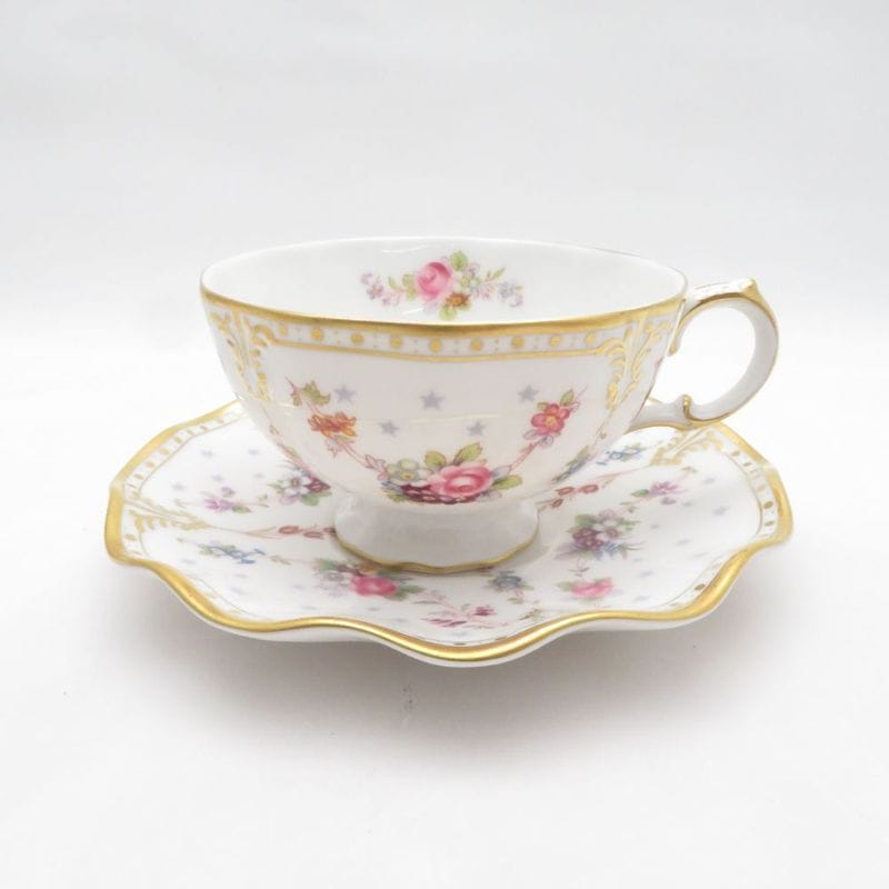 Royal Crown Derby ロイヤルクラウンダービー ロイヤルアントワネット カップ＆ソーサー 花柄 金彩 フラワー SM6123C1 【中古】