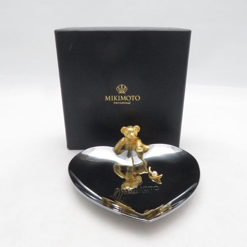未使用 MIKIMOTO ミキモト アクセサリートレイ クマ ベア パール ハート SM6063H1 【中古】