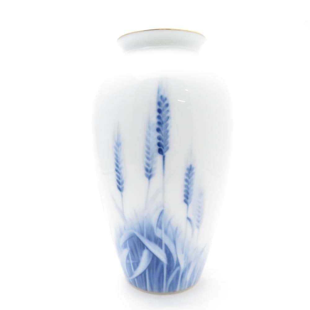 OKURA 大倉陶園 麦穂図 花瓶 1点 フラワーベース H24 花びん 飾り壺 SU8227R 【中古】