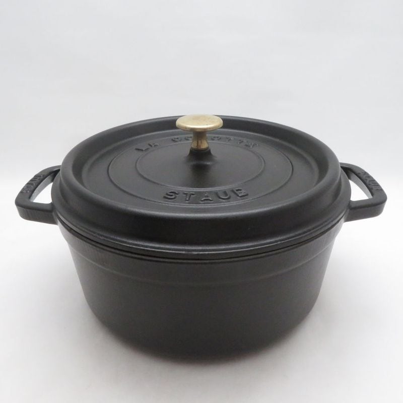 STAUB ストウブ ピコ ココット ラウンド 両手鍋 24cm ほうろう ホーロー SM6071B4 【中古】