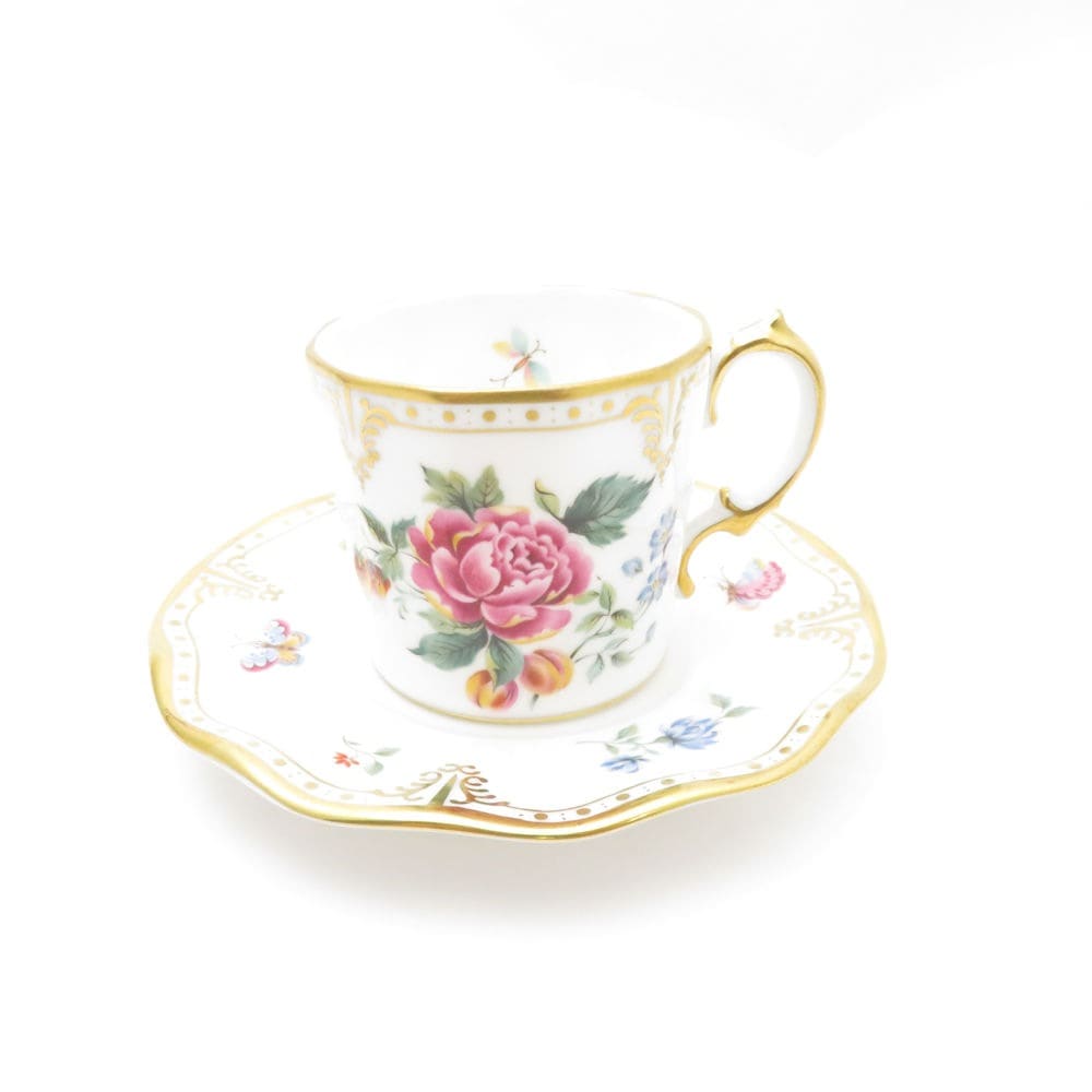 美品 Royal Crown Derby ロイヤルクラウンダービー Derby Days コーヒーカップ＆ソーサー SY10461J 【中古】