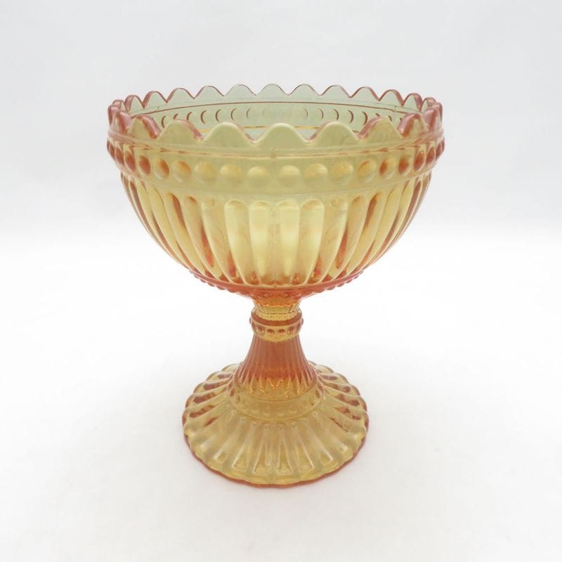 美品 iittala×marimekko イッタラ×マリメッコ マリボウル ローズオリーブ 高さ15cm ガラス 北欧 SM6161G1 【中古】