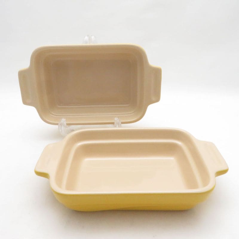 Le Creuset ルクルーゼ グラタン皿 2点 ペア 12×17cm レクタンギュラー SO4687X2 【中古】
