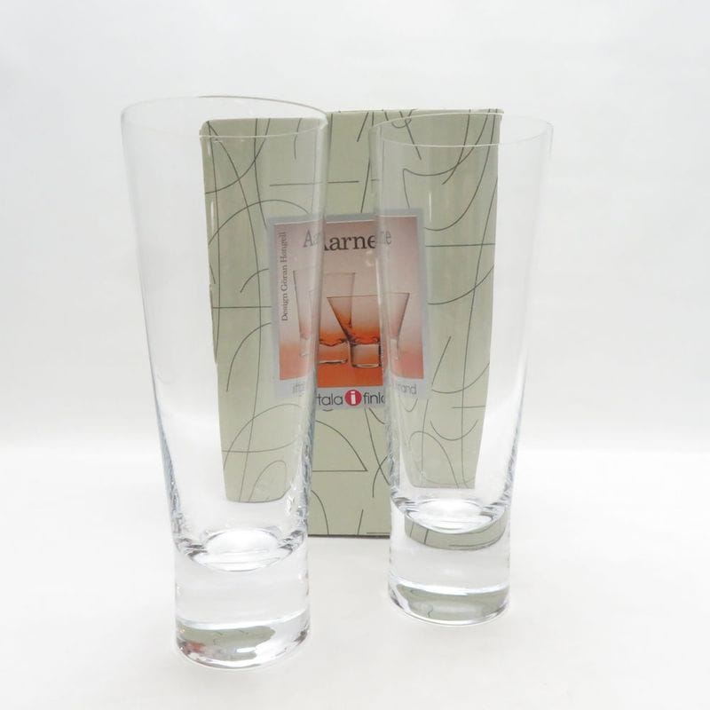 美品 iittala イッタラ アールネ ビアグラス 2客 ペア ピルスナー H19cm 北欧 SO4764D2 【中古】
