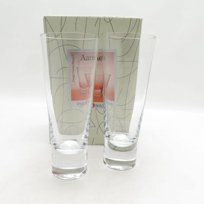 美品 iittala イッタラ アールネ ビアグラス 2客 ペア ピルスナー H19cm 北欧 SO4765D2 【中古】