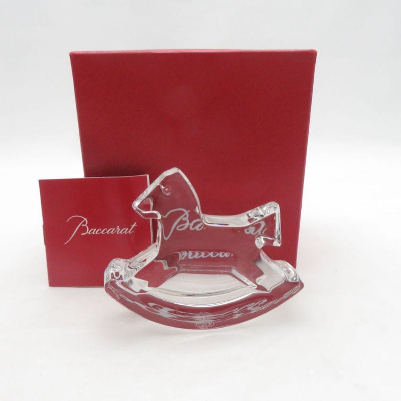 バカラ BACBARAT ロッキングホース　置物　ペーパーウェイト まとめ買い可 美品 Baccarat バカラ ロッキングホース オブジェ 馬 置物 インテリア