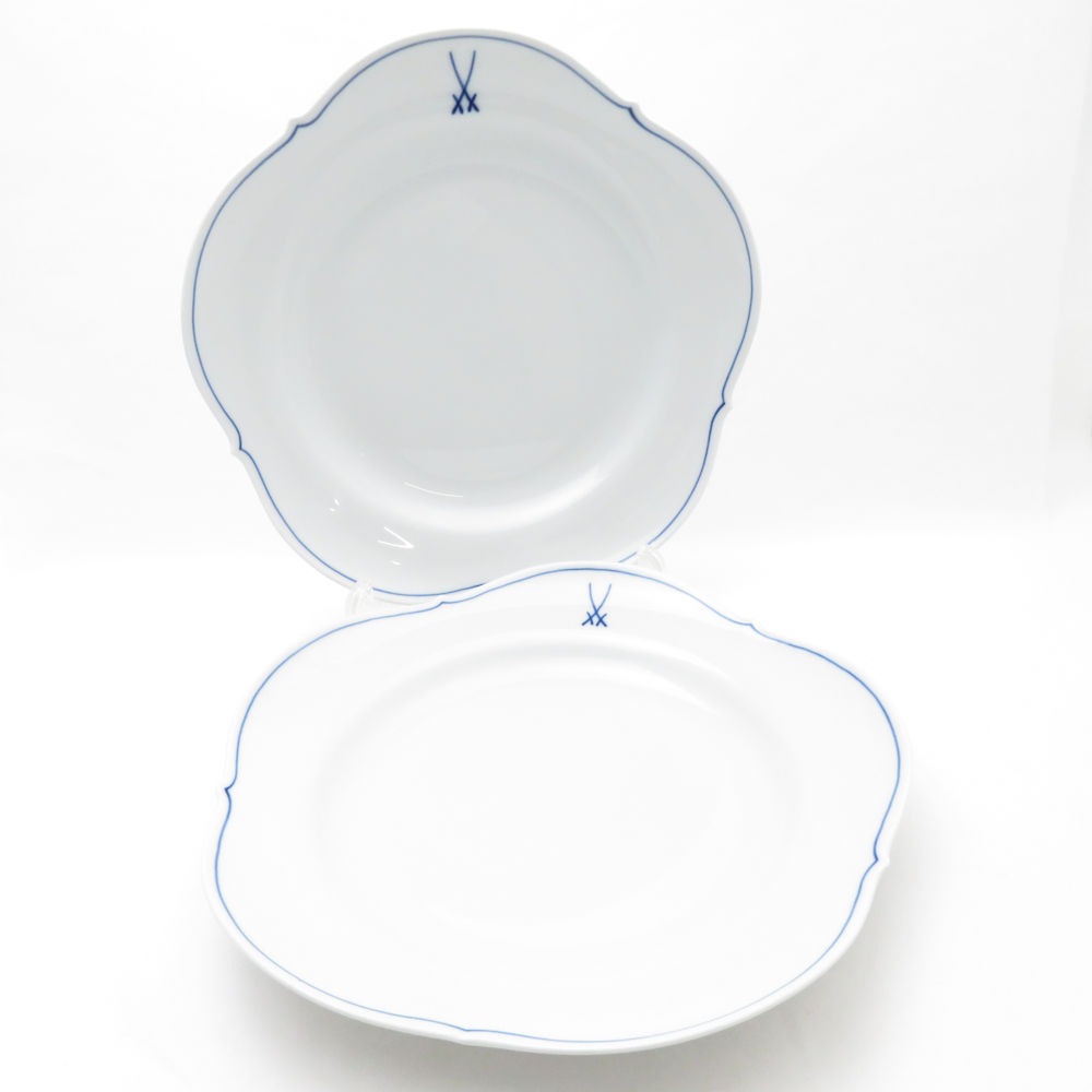 美品 MEISSEN マイセン 双剣マーク 大皿 2枚 25cmプレート ペア