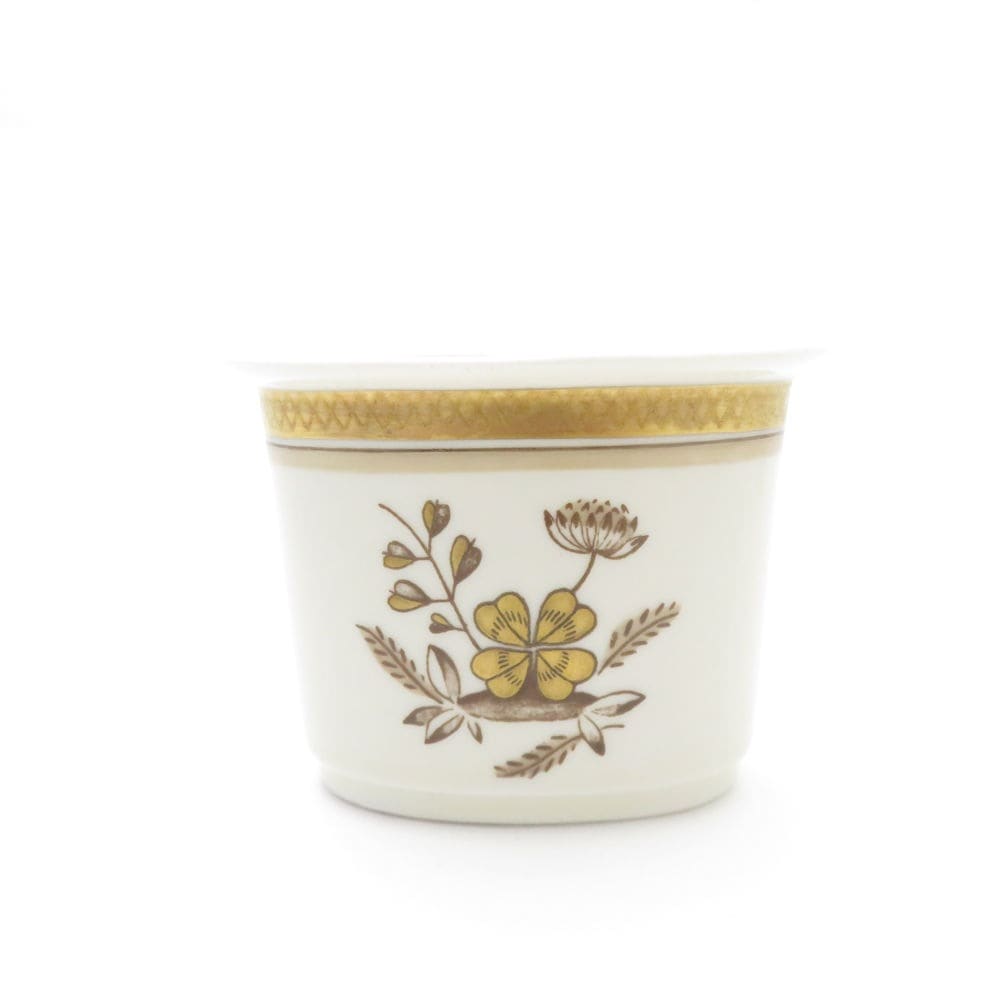 美品 ROYAL COPENHAGEN ロイヤルコペンハーゲン ゴールデンクローバー 小物入れ 楕円錐形 陶器 インテリア SU8464F 【中古】