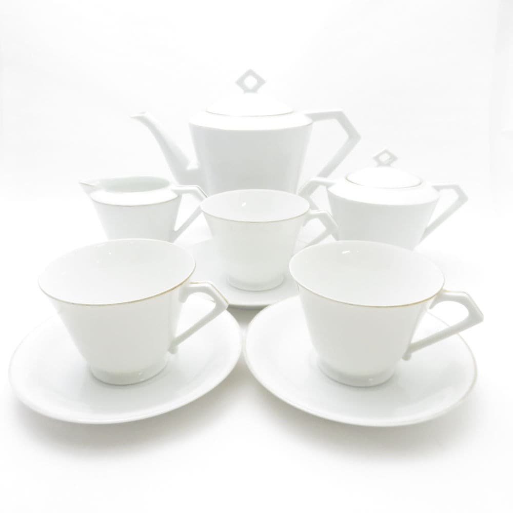 Noritake ノリタケ カップ＆ソーサー ティーポット シュガーポット クリーマー 6点 セット マルキ印 オールド SM2364G 【中古】