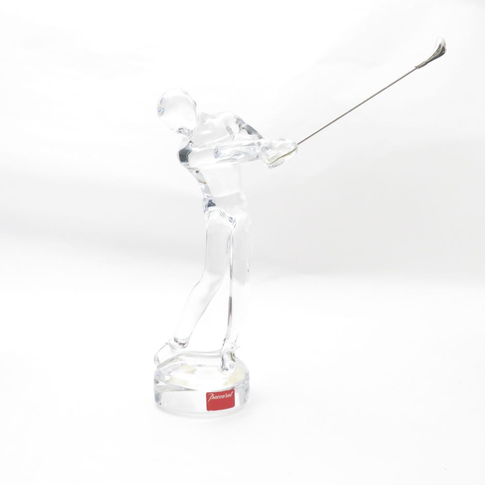 美品 Baccarat バカラ セントアンドリュース ゴルフ スイング クリスタルオブジェ クリスタル セントアンドルース Golf 置物 オブジェ SY10632T 【中古】