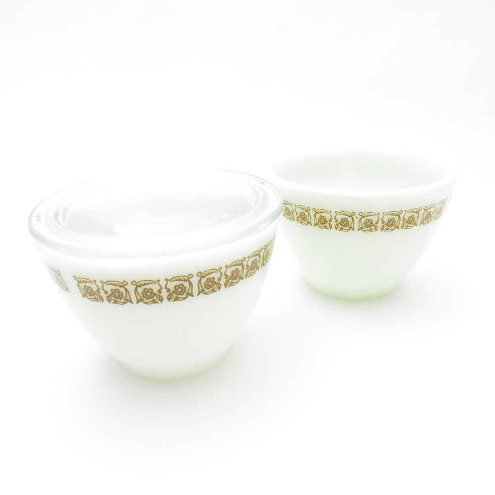 美品 PYREX パイレックス Tiburon（ティブロン） シュガー 2点 ペア 砂糖 USA 米国 オールド ヴィンテージ SU7879A2 【中古】