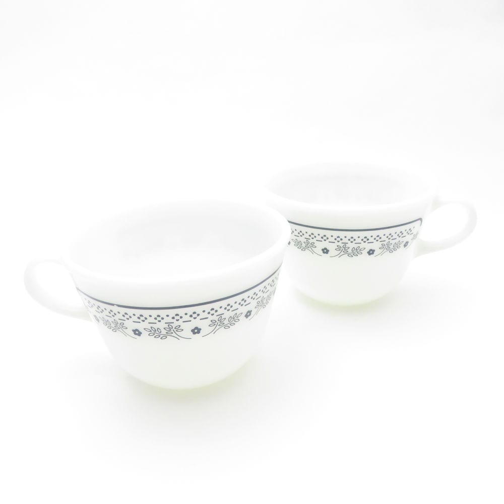 PYREX パイレックス サマーインプレッション (タイニーフラワー) カップ 2点 ミルクガラス ペア ヴィンテージ オールド コーニング SY10234A2 【中古】