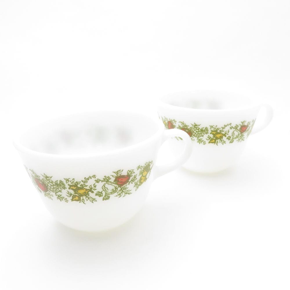 PYREX パイレックス スパイスオブライフ カップ 2点 ミルクガラス ペア ヴィンテージ オールド コーニング SY10244A2 【中古】