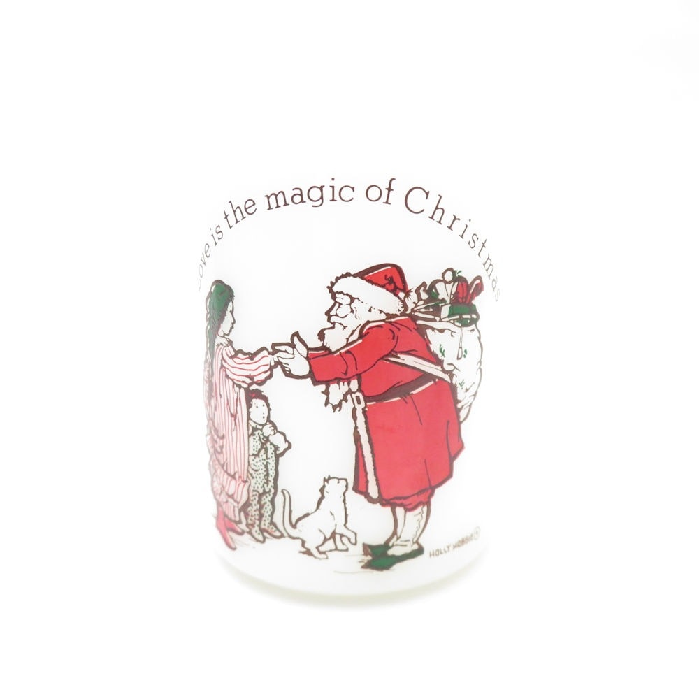 Federal フェデラル HOLLY HOBBIE ホリーホビー マグカップ ミルクガラス クリスマス コップ ヴィンテージ SY10265A3 【中古】