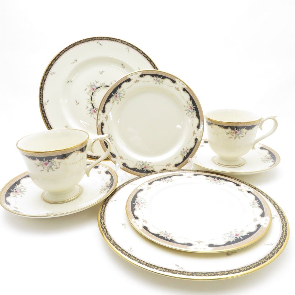 LENOX レノックス HARTWELL HOUSE カップ＆ソーサー 小皿 中皿 6点 セット ティー コーヒー 20cmプレート SO2027C1 【中古】