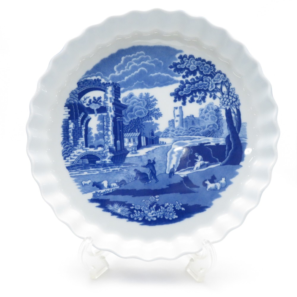 美品 SPODE スポード ブルーイタリアン 深皿 パイディッシュ 26cmプレート 英国 希少 SU9558S2 【中古】
