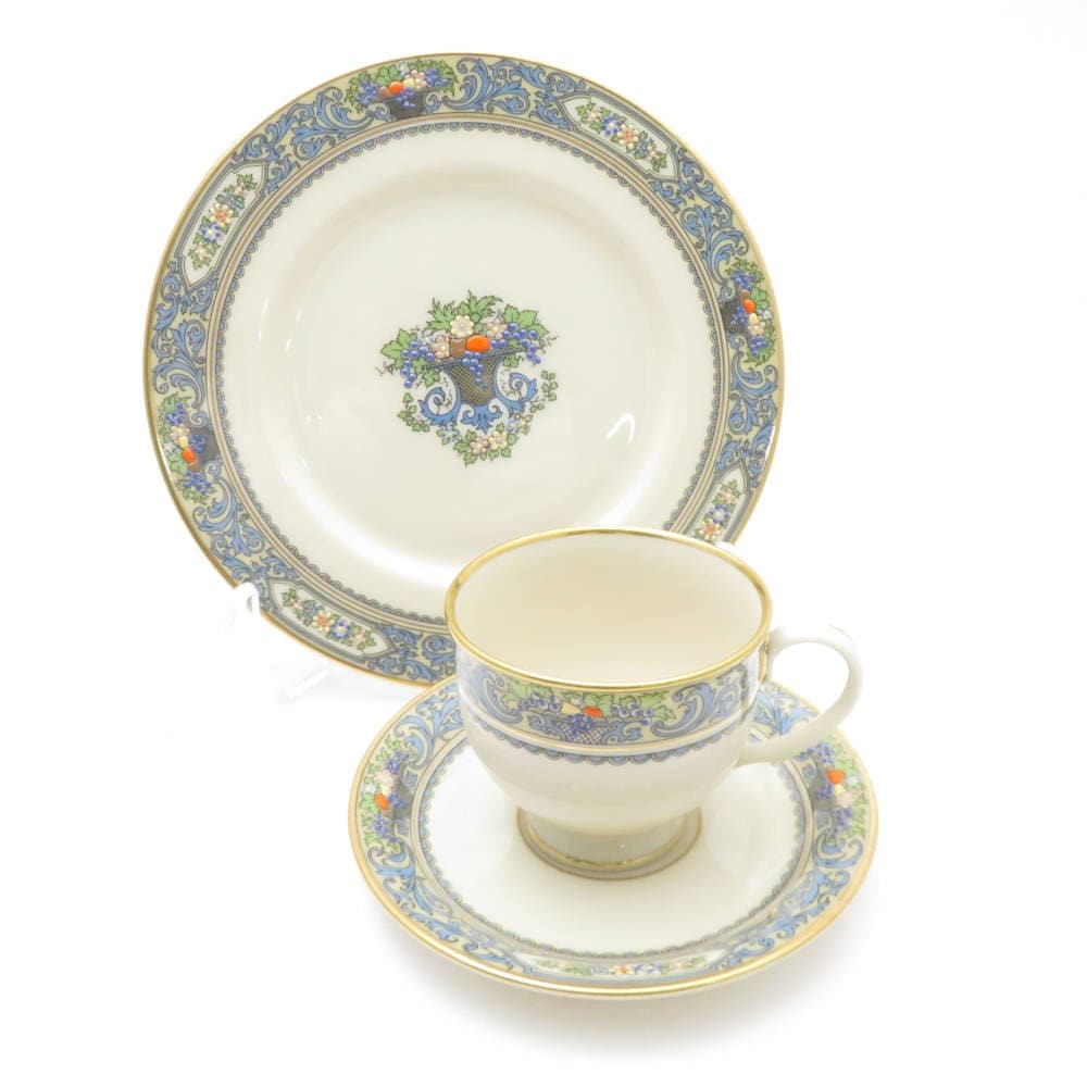 美品 LENOX レノックス オータム カップ＆ソーサー 中皿 2点 セット トリオ コーヒー SO2304X2 【中古】