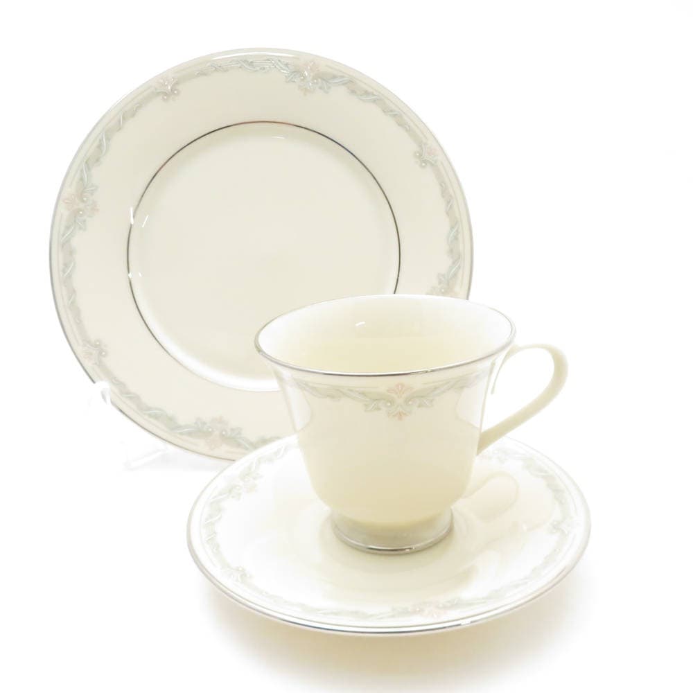 美品 LENOX レノックス キングストン カップ＆ソーサー 中皿 2点 セット トリオ コーヒー SO2308X2 【中古】