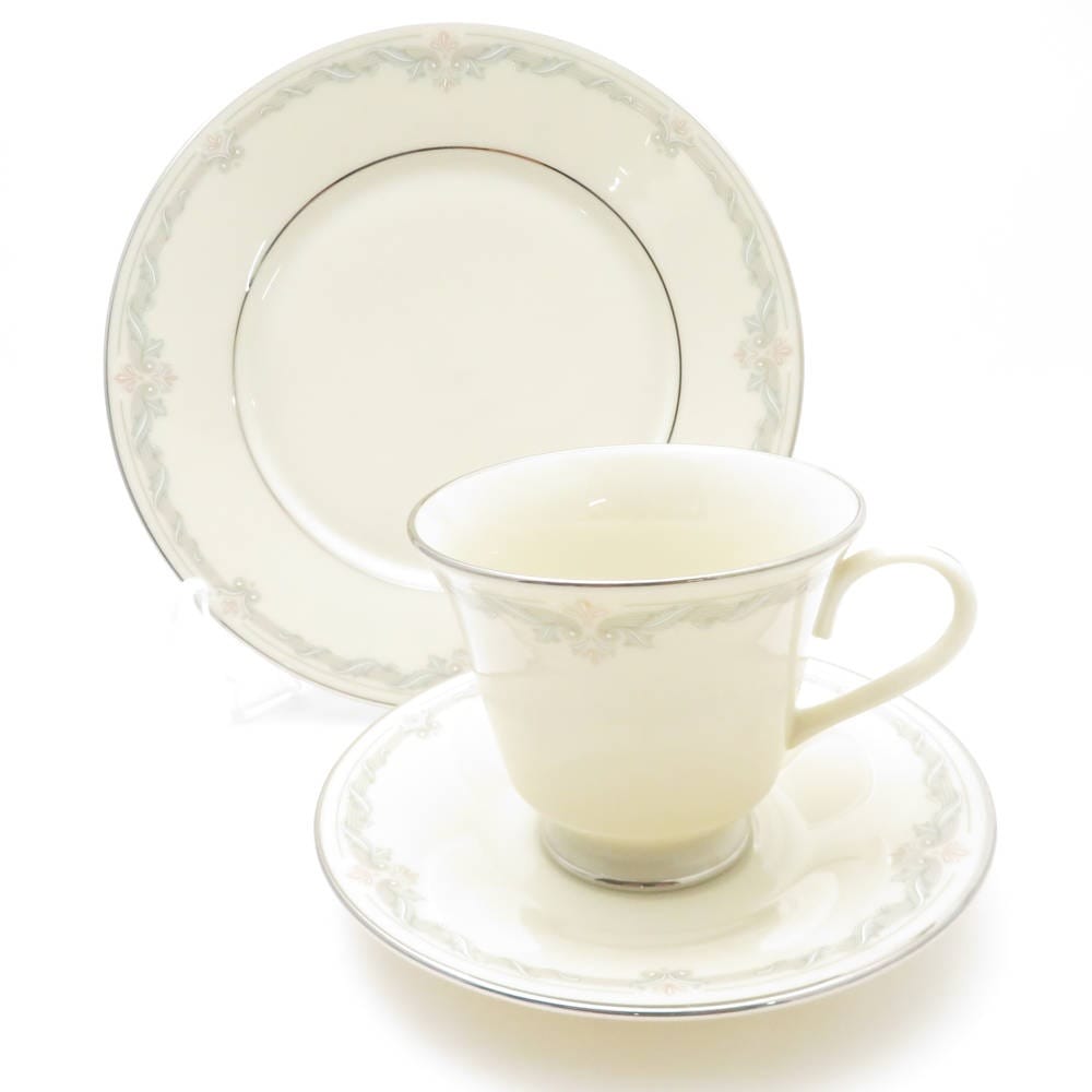 美品 LENOX レノックス キングストン カップ＆ソーサー 中皿 2点 セット トリオ コーヒー SO2309X2 【中古】