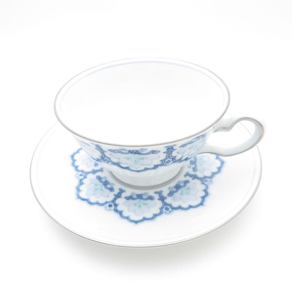 美品 OKURA 大倉陶園 呉須正倉院 カップ＆ソーサー 1客 ティー コーヒー 碗皿 SO2347J2 【中古】