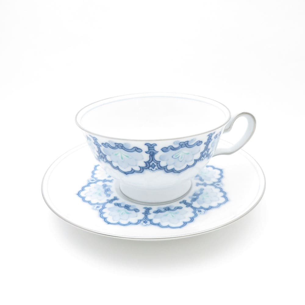 美品 OKURA 大倉陶園 呉須正倉院 カップ＆ソーサー 1客 ティー コーヒー 碗皿 SO2348J2 【中古】