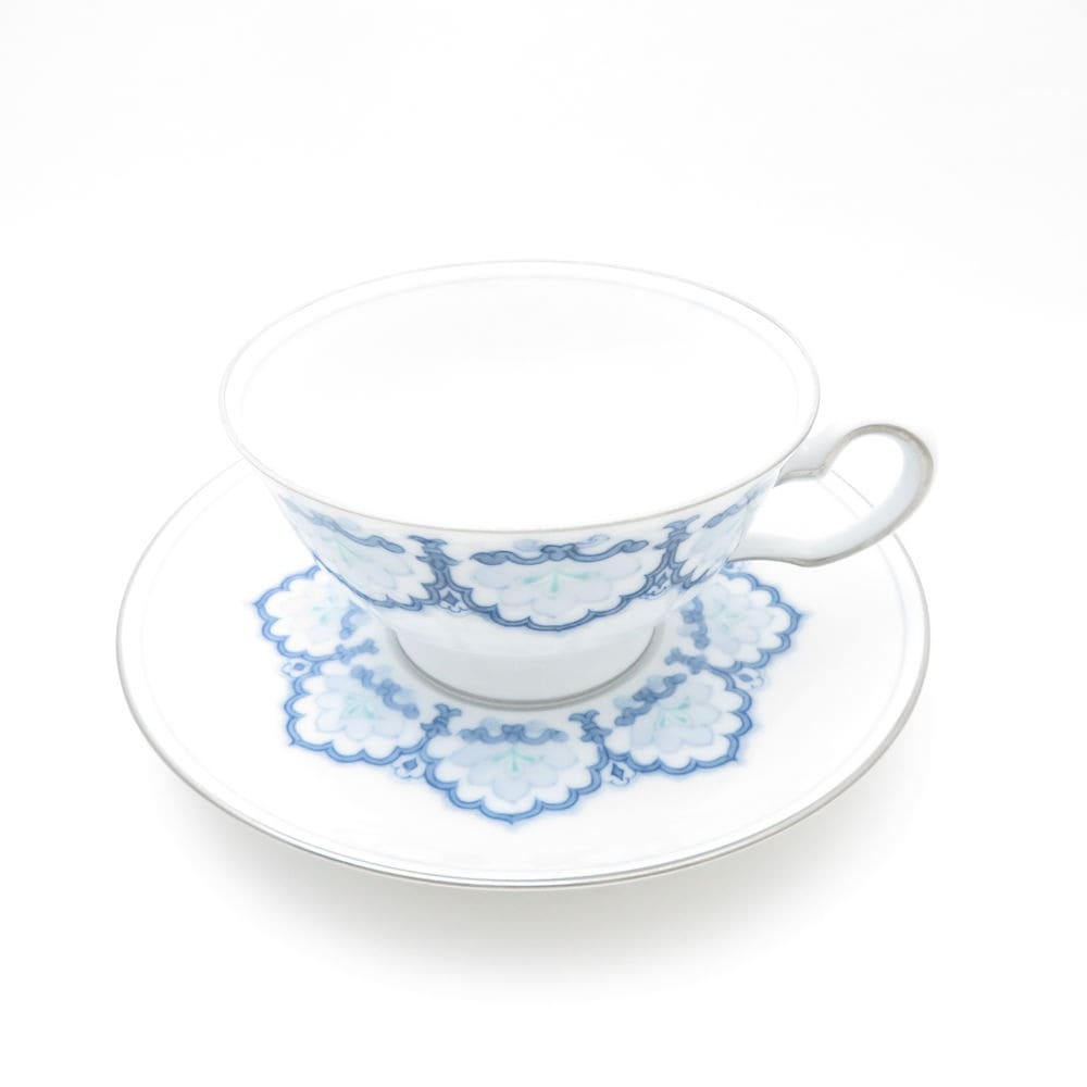 美品 OKURA 大倉陶園 呉須正倉院 カップ＆ソーサー 1客 ティー コーヒー 碗皿 SO2349J2 【中古】