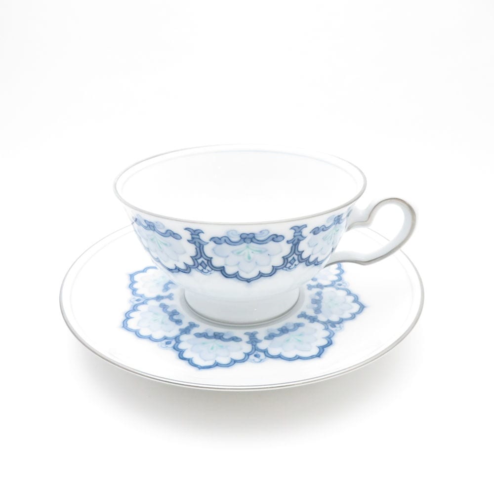 美品 OKURA 大倉陶園 呉須正倉院 カップ＆ソーサー 1客 ティー コーヒー 碗皿 SO2351J2 【中古】