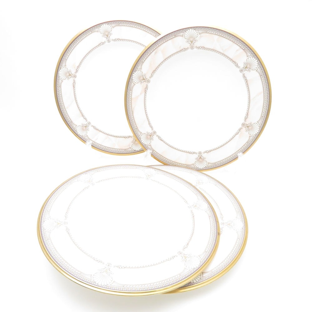 美品 Noritake ノリタケ パシフィックマジェスティ 9771 中皿 4枚 21cmプレートセット パン ケーキ デザート SU10132Q1 【中古】