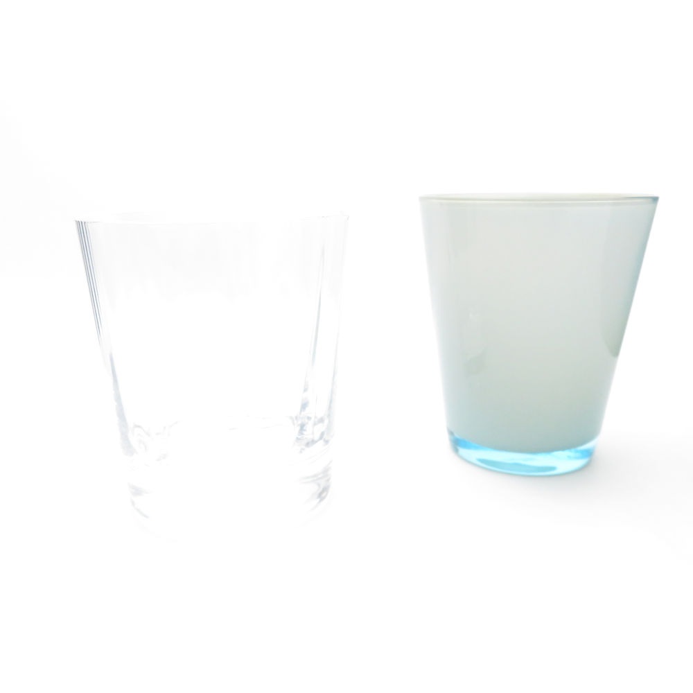 美品 Sghr スガハラ タンブラー 2点 セット クリア 乳白色 グラス コップ SU10019D2 【中古】