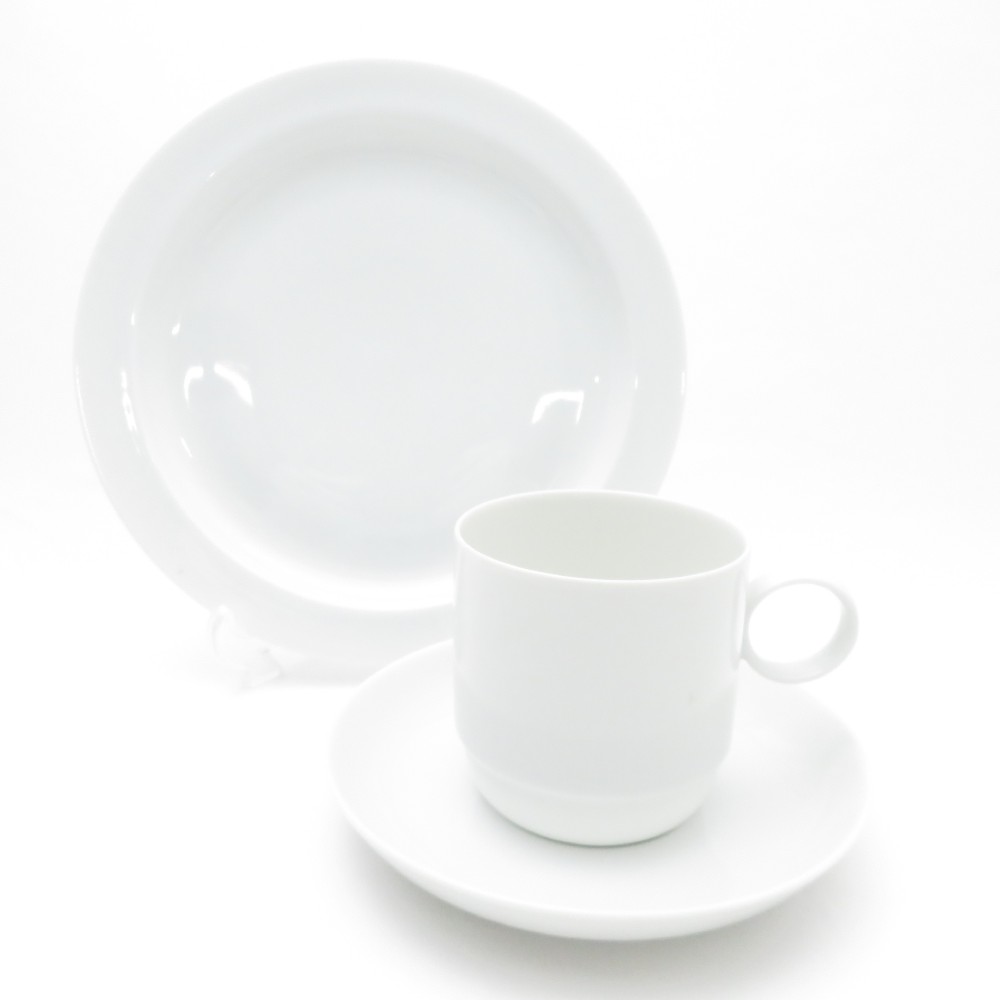 美品 Rosenthal ローゼンタール スタジオライン カップ＆ソーサー 19cmプレート トリオ1セット 皿 珈琲 ケーキ デザート SU10237E2 【中古】