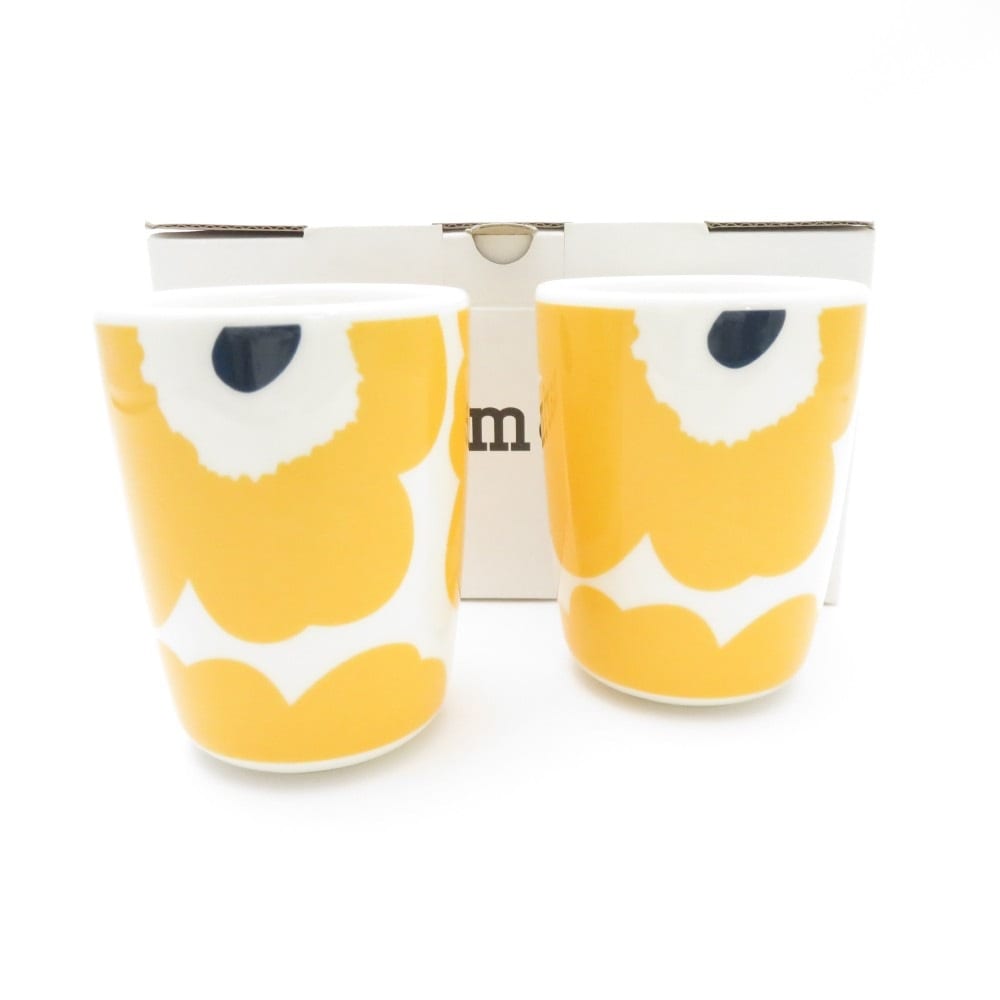 未使用 marimekko マリメッコ ウニッコ トールカップ 2客 ペア 花柄 コップ SO2378J1 【中古】